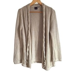 Flirty Beige Lightweight Open Front Cardigan